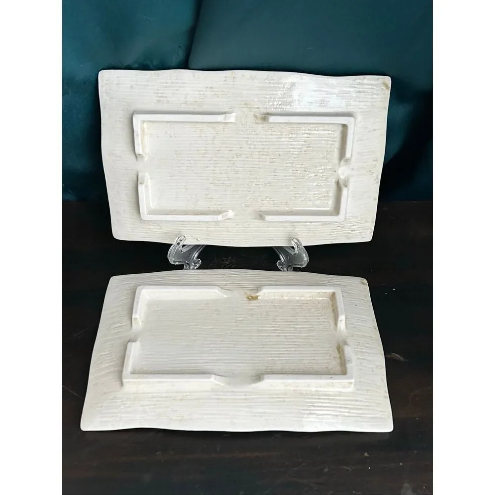 Set of 2 80’s Styling Ceramic Sushi Serving Platters